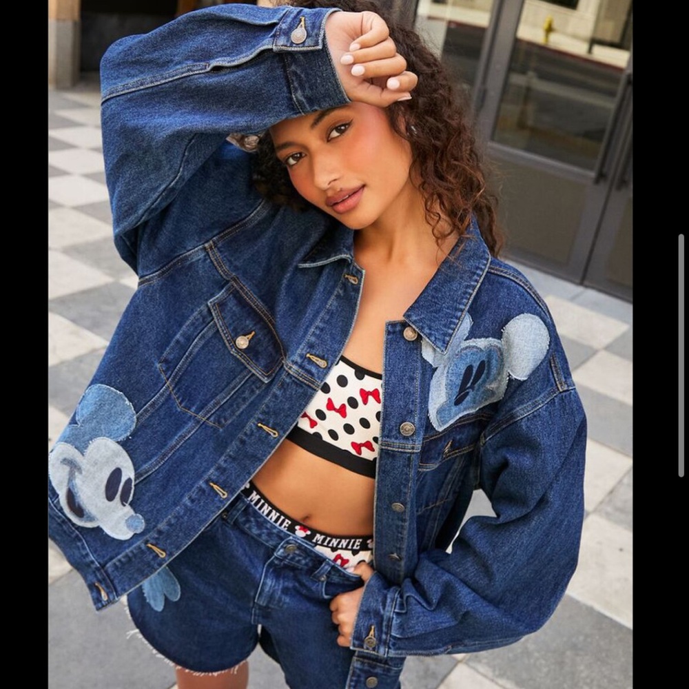 Oversized Mickey Mouse denim jacket